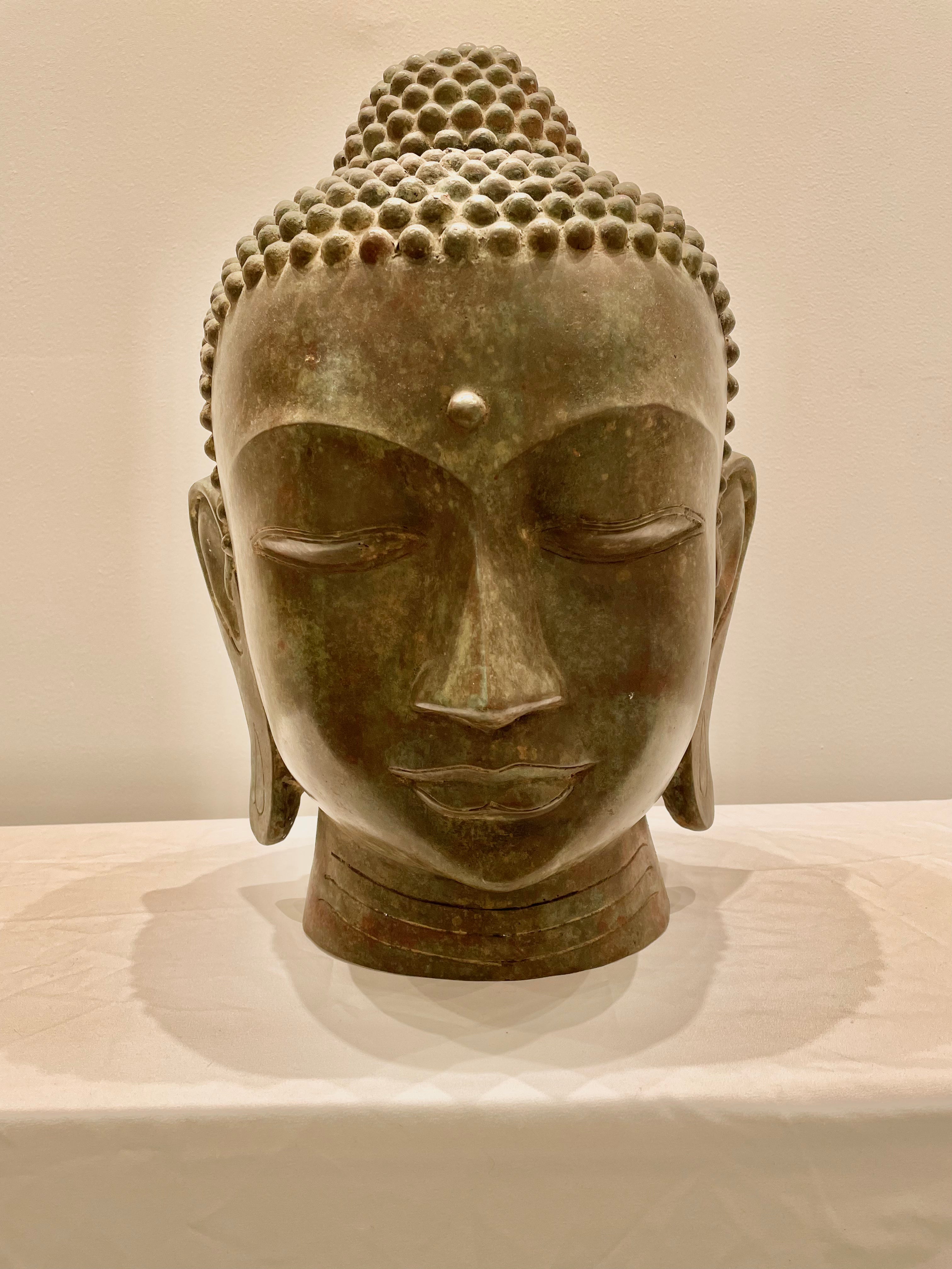 Large Bronze Buddah Head